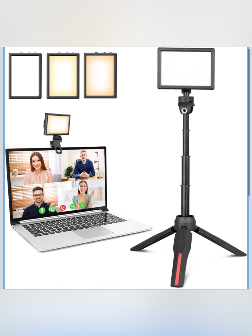 Aureday Rechargeable USB LED video light with tripod
